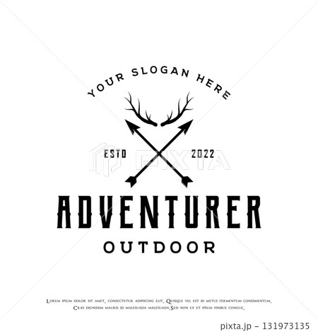 Archery or arrowshead retro vintage design logo.Logo for hunting , labels , badges and business. Archery or arrowshead retro vintage design logo.Logo for hunting , labels , badges and business. 131973135