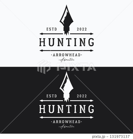 Archery or arrowshead retro vintage design logo.Logo for hunting , labels , badges and business. Archery or arrowshead retro vintage design logo.Logo for hunting , labels , badges and business. 131973137