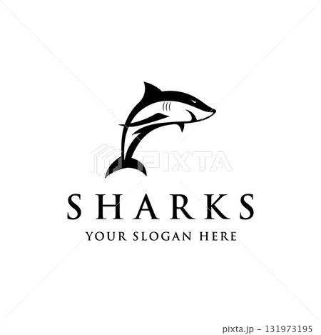 Unique and creative shark template logo vector design. 131973195