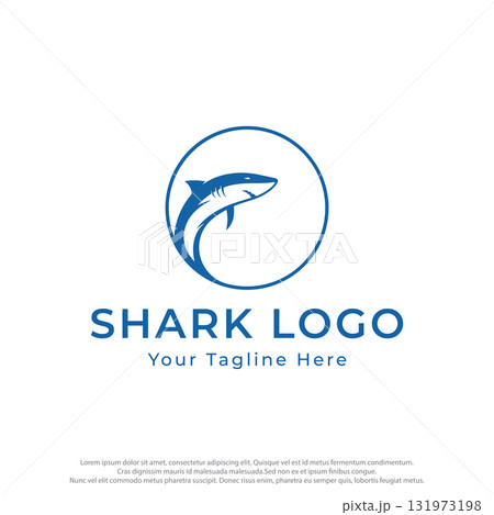 Unique and creative shark template logo vector design. 131973198