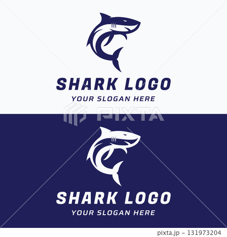 Unique and creative shark template logo vector design. 131973204