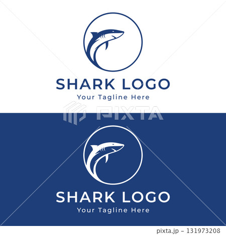 Unique and creative shark template logo vector design. 131973208