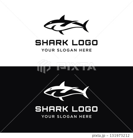Unique and creative shark template logo vector design. 131973212