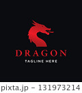 Logo design of fire dragon head and wings isolated background. 131973214