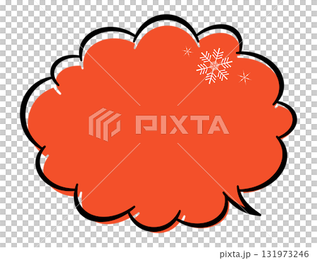 冬季:漫畫風格的雪花設計氣泡,顏色變化,蓬鬆,紅色 冬季:漫畫風格的雪花設計氣泡,顏色變化,蓬鬆,紅色 131973246