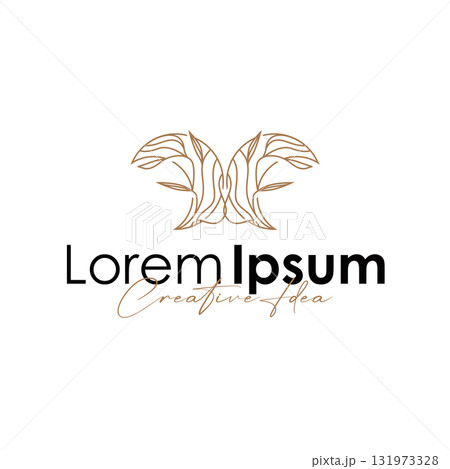 Moon logo simple minimalist line design modern concept illustration design template and poster also product brand 131973328