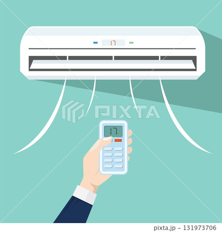 turn on the Air conditioner vector illustration element design template 131973706