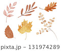 秋の葉っぱのセット　水彩風 131974289
