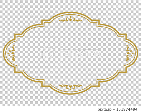 アンティークデザインのフレーム/星/ゴールド/イラスト/素材 131974494
