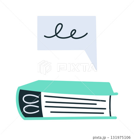 Ring binder folder with documents and attention message, flat cartoon vector illustration for office, business and organization design, paperwork, planning and management concept 131975106