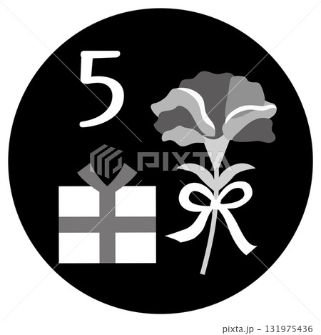 カーネーションと5月のイラストアイコン カーネーションと5月のイラストアイコン 131975436
