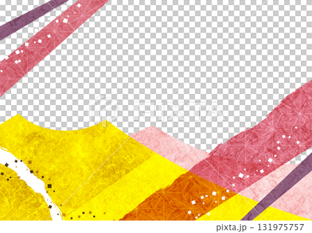 Spring-colored Japanese paper and gold leaf background frame (decorative frame for New Year's, Hinamatsuri, Coming-of-Age Ceremony, etc.) Spring-colored Japanese paper and gold leaf background frame (decorative frame for New Year's, Hinamatsuri, Coming-of-Age Ceremony, etc.) 131975757