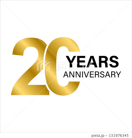 20 years anniversary gold icon vector for graphic design, logo, website, social media, mobile app, UI illustration 20 years anniversary gold icon vector for graphic design, logo, website, social media, mobile app, UI illustration 131976345