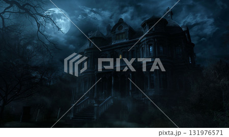 恐怖の洋館　ドラキュラが住むと言われる心霊廃墟の夜 131976571