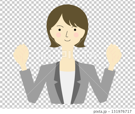 Woman posing for success, bob hair flip Woman posing for success, bob hair flip 131976717