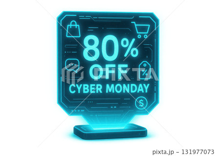 80 percent off cyber monday sale glowing blue sign with shopping cart tag and dollar symbol for online retail discount event 80 percent off cyber monday sale glowing blue sign with shopping cart tag and dollar symbol for online retail discount event 131977073