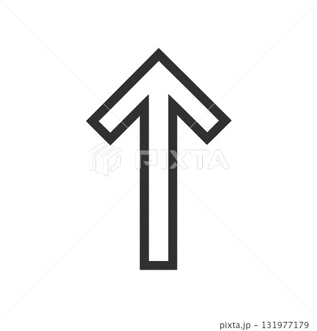 黒色のシンプルな矢印アイコン、モノトーンで統一された黒い矢印マーク、スタイリッシュなブラックの方向サ 131977179