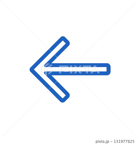 爽やかな青色の矢印アイコン、信頼感のあるブルーカラーの矢印マーク、シンプルで清潔感のある青い方向サイ 131977825