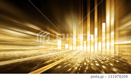 futuristic concept profit success glowing golden light abstract 131978209