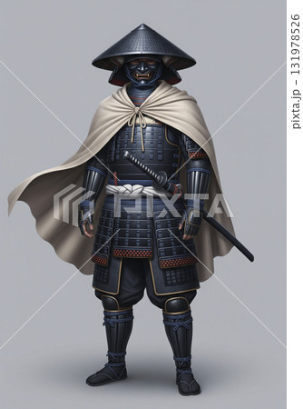 三度笠をかぶった武将 三度笠をかぶった武将 131978526