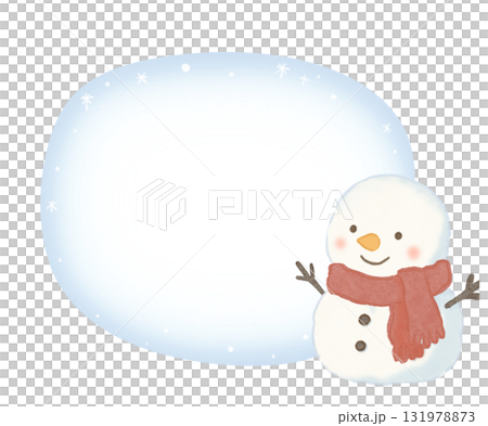 雪人圓框紅色圍巾漸層藍 131978873