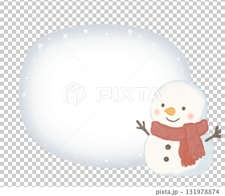 Snowman round frame red scarf gradation gray Snowman round frame red scarf gradation gray 131978874
