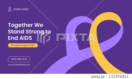 Flat Cartoon World AIDS Day Hand Drawn Illustration for Social Media Post 131978921