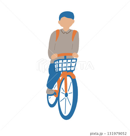 自転車に乗っている男性の正面 131979052