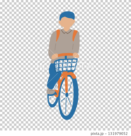 自転車に乗っている男性の正面 131979052