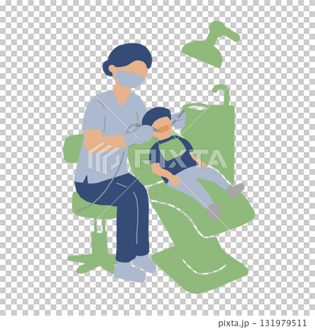Boy receiving dental treatment 131979511
