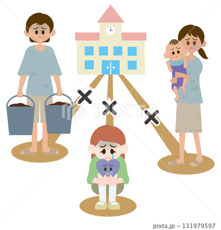 SDGs4 学校に通えない子供たち SDGs4 学校に通えない子供たち 131979597