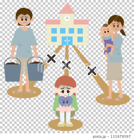 SDGs4 学校に通えない子供たち SDGs4 学校に通えない子供たち 131979597