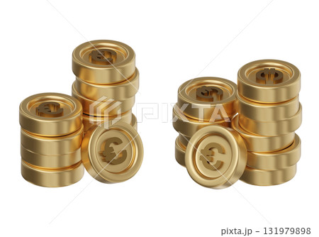 cartoon style stack of Euro gold coin 3D graphic cartoon style stack of Euro gold coin 3D graphic 131979898