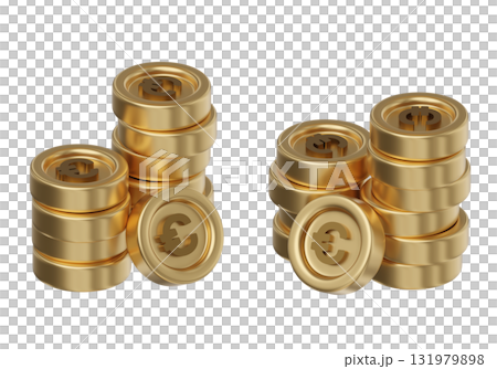 cartoon style stack of Euro gold coin 3D graphic cartoon style stack of Euro gold coin 3D graphic 131979898