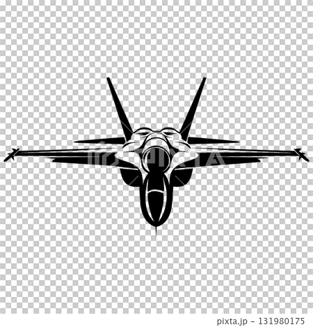 Vector Art Realistic Fighter Jet Black and White Design with Bold Outline on Transparent Background Vector Art Realistic Fighter Jet Black and White Design with Bold Outline on Transparent Background 131980175