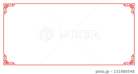 Chinese frame, Chinese New Year border, red asian corner 131980548