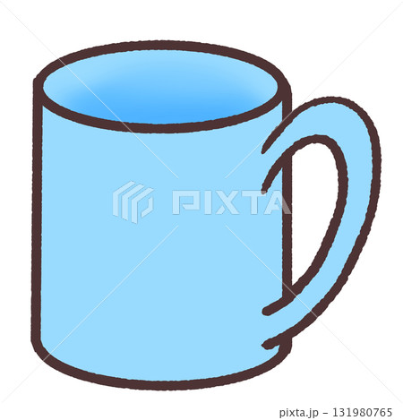 水色のコップのイラスト 水色のコップのイラスト 131980765