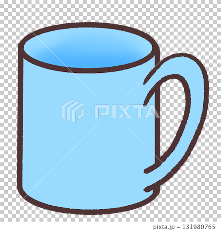 水色のコップのイラスト 水色のコップのイラスト 131980765