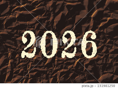 レトロなシワ紙テクスチャの2026年 131981250