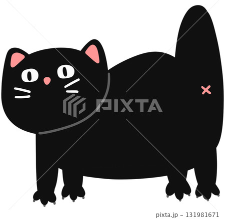 Cute Black Cat Looking Surprised Cute Black Cat Looking Surprised 131981671