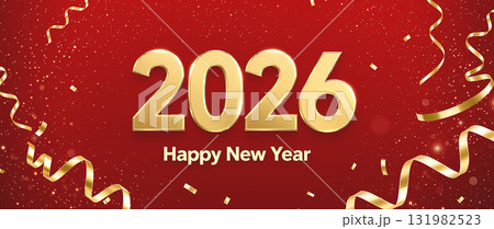 Happy New Year 2026 background banner 131982523