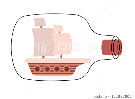 vector illustration of classic sailboat captured inside a glass bottle visual for nostalgia travel adventure feeling of being confined and trapped vector illustration of classic sailboat captured inside a glass bottle visual for nostalgia travel adventure feeling of being confined and trapped 131982806