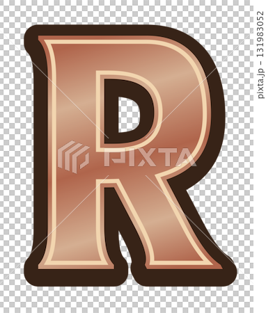 Card game rarity letter "R" rare / rarity icon material Card game rarity letter "R" rare / rarity icon material 131983052