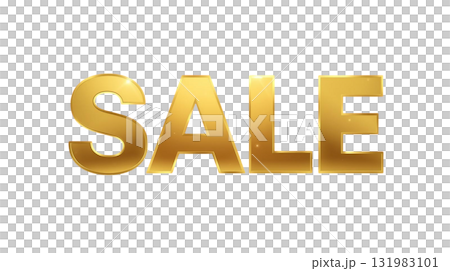SALE ロゴ ゴールド 縁取り 冬セール用（背景透過PNG） 131983101