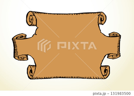 Old paper scroll. Vector drawing icon Old paper scroll. Vector drawing icon 131983500