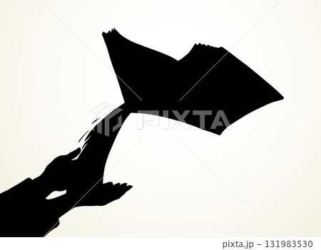 Vector drawing. Water from book 131983530