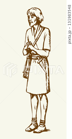 Vector drawing. Man in ancient dress Vector drawing. Man in ancient dress 131983548