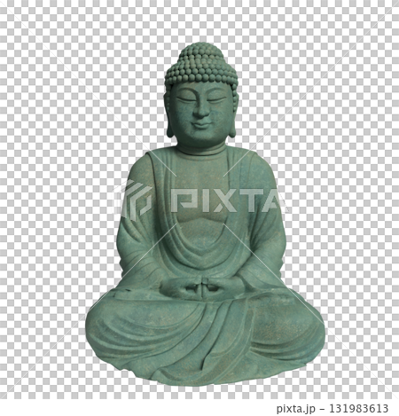 The Green Buddha statue png image for religion concept 3d Rendering. 131983613
