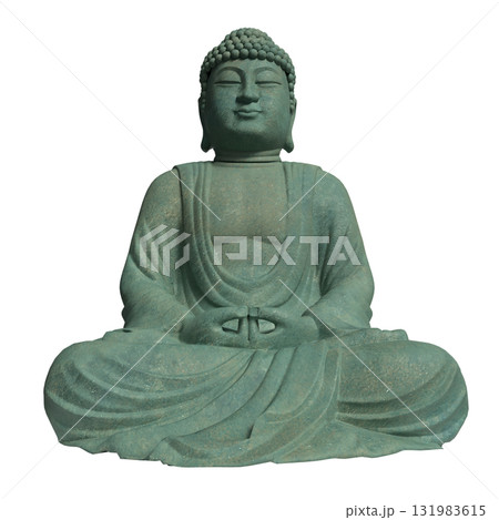 The Green Buddha statue png image for religion concept 3d Rendering. 131983615