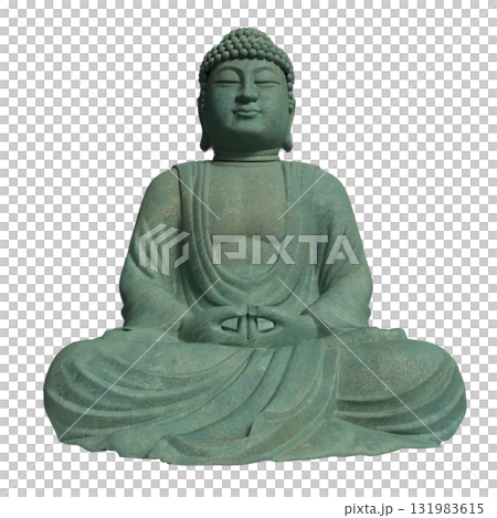 The Green Buddha statue png image for religion concept 3d Rendering. 131983615